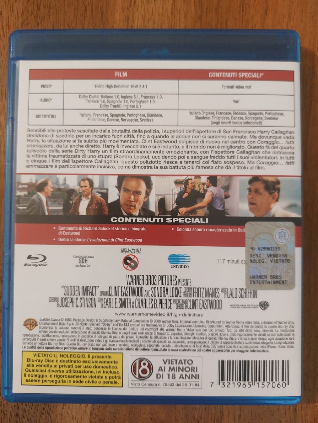 Tutti i DVDs: Blu Ray - Dirty Harry IV - Sudden Death – Usato da Rheinfelden venduto da FilmAuktion 1