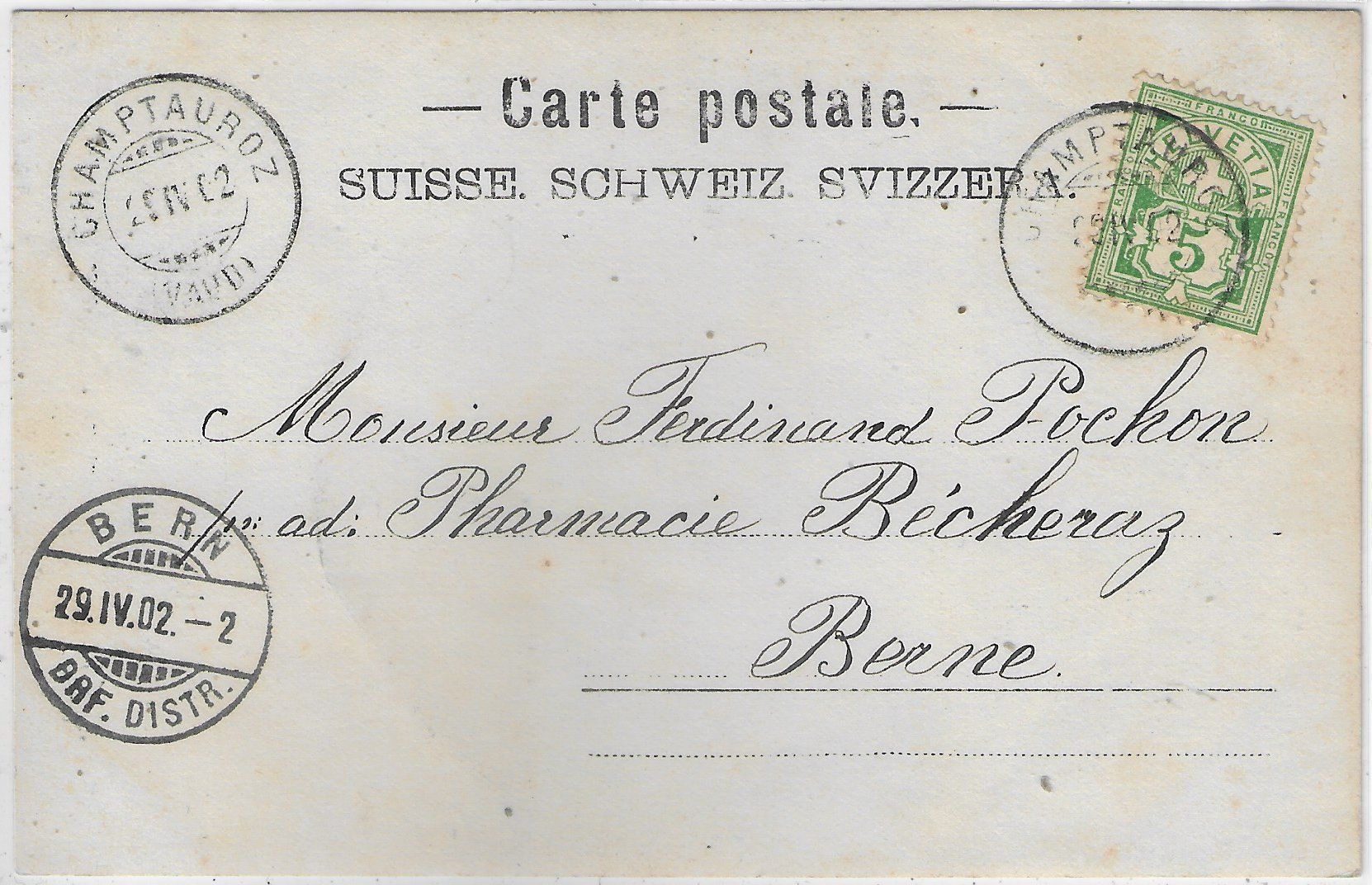Cartoline postali: Champtauroz - Interieur du village – Usato da Ettingen venduto da Kartenplanet 1