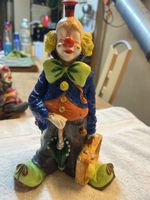 Dekorative Clown Figur, Handbemalt, Vintage, 30 cm(d)
