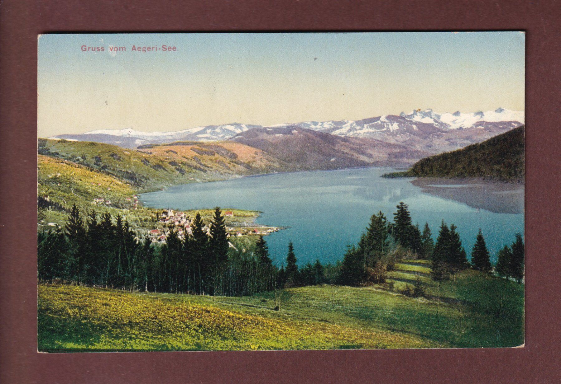 Cartoline postali: Gruss vom AEGERI-SEE - 1910 – Usato da Pully venduto da nicecards-shop