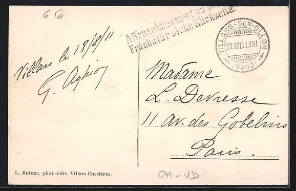 Cartoline postali: AK Arveyes, Panorama et la Dent du Midi – Usato da Berlin venduto da bartko-reher 1