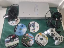 Playstation 2 Console with 7 Games used PS2
