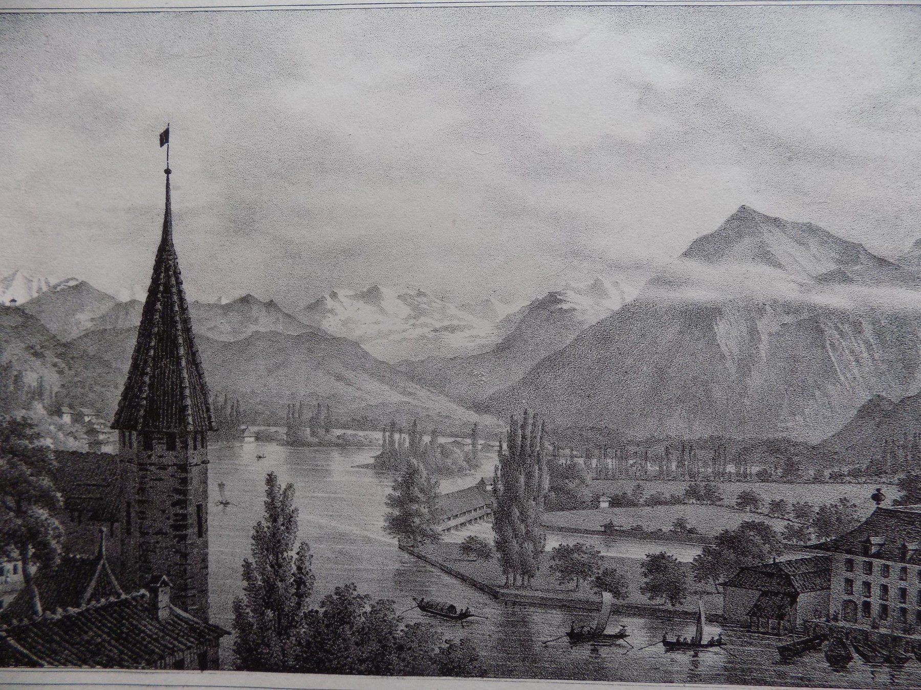 Gravures: Vue de Niesen Berner Oberland – D'occasion à Risch par Antikfee 1