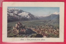 SION - VUE GÉNÉRALE ET LES ALPES, 18.12.1911