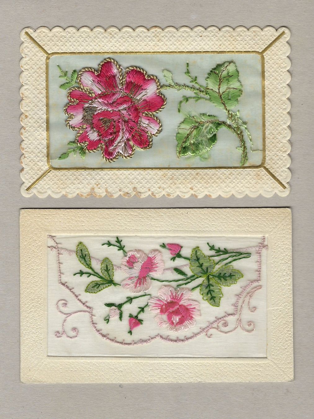 Cartes postales: ALTE STICKEREI ANSICHTSKARTEN JUGENDSTIL ROSEN – D'occasion à Balgach par Zwischenraum