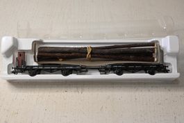Drehschemelwagen mit Holzladung Märklin 48840 H0/AC mit OVP