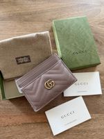 Gucci Kartenetui Marmont Leder beige neuwertig