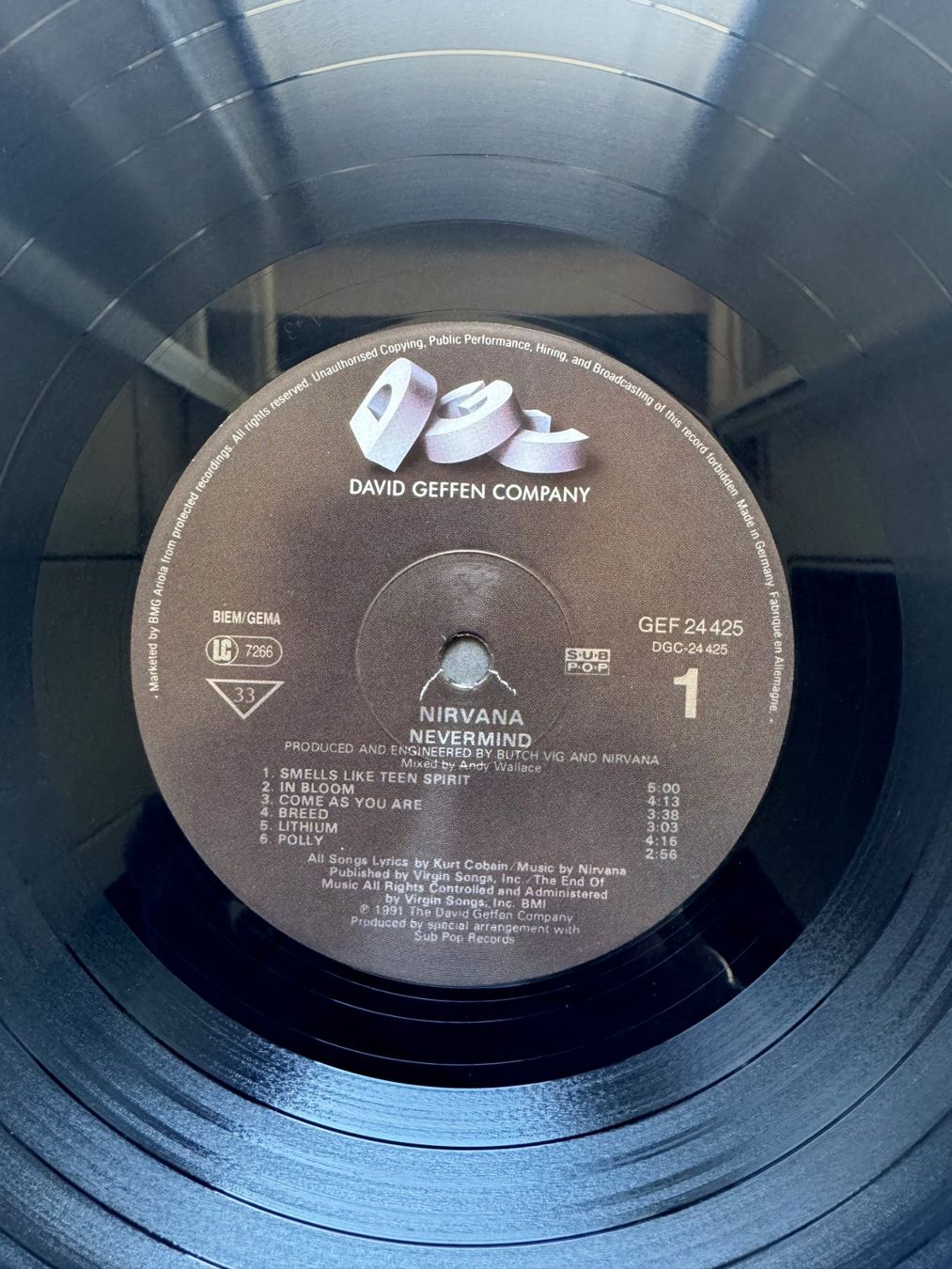 Schallplatten: Nirvana. Nevermind. LP. 1st German Press. 1991. Excellent. – Gebraucht aus Zürich von Tulsa1968 2