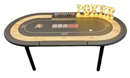 Pokertisch inkl. Zubehör für Texas Hold'Em Poker (MIETE)