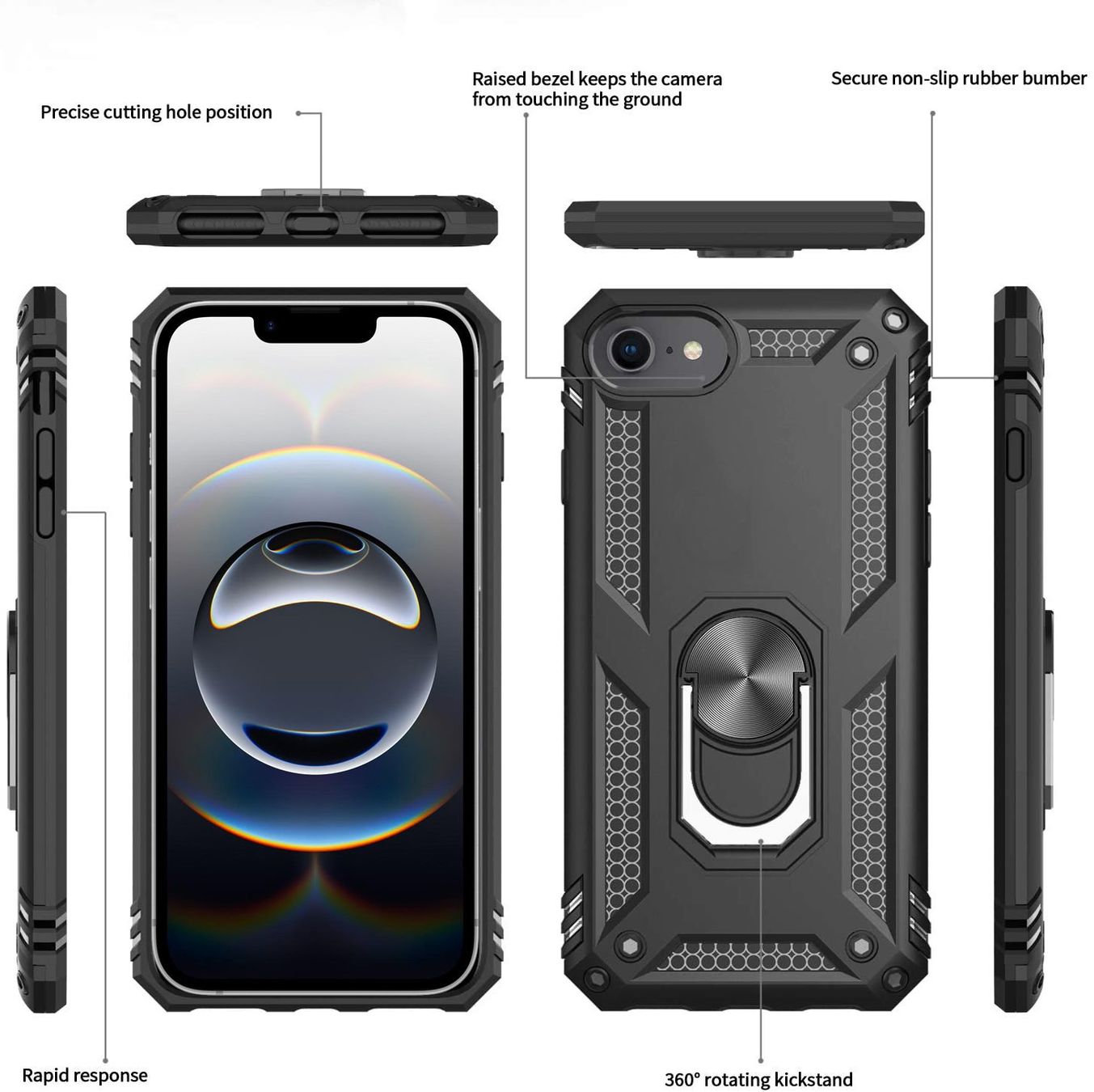 Cover & Protezioni schermo: iPhone 16e Hülle Etui Ring Case Magnet Cover Coque Tasche – Nuovo e nell'imballaggio originale da Volketswil venduto da coverandmore 1