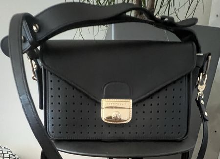 Longchamp Tasche Leder Schwarz Damen guter Zustand