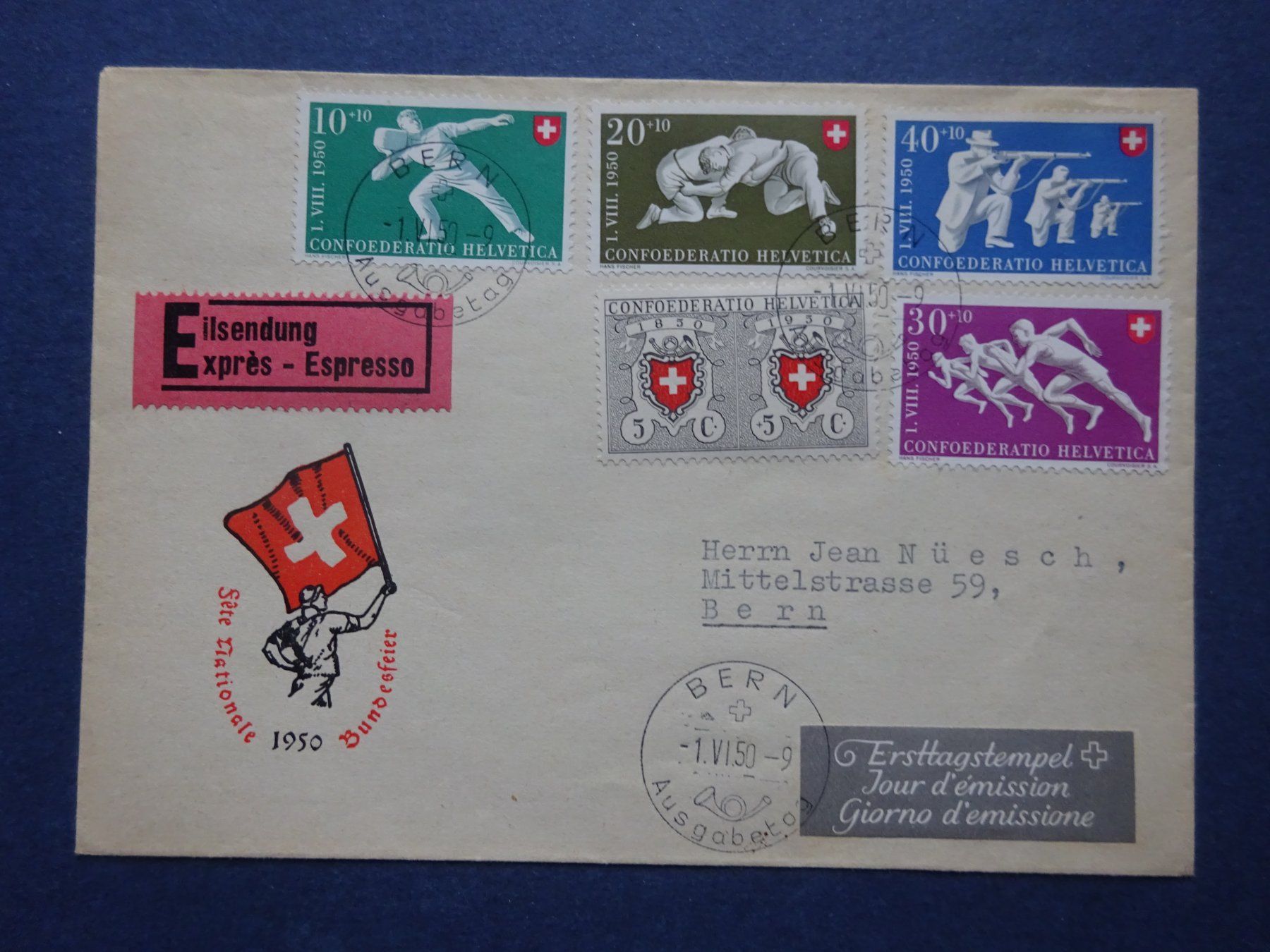 Alle Briefmarken: 1950 Pro Patria FDC – Gebraucht aus Appenzell-Steinegg von adi1975 5