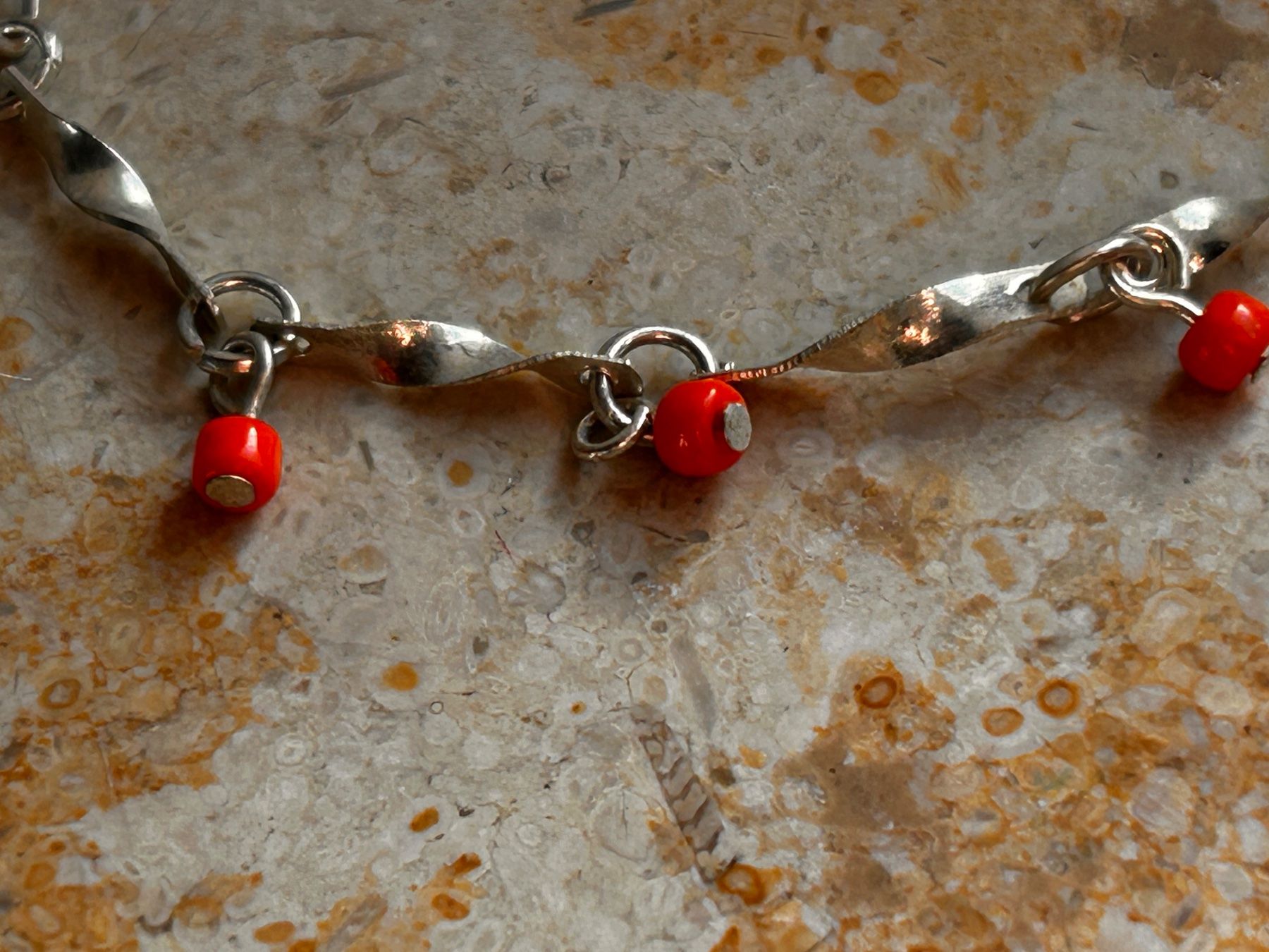 Catenine: Fusskette orange-silber (21-28cm) – Usato da Dittingen venduto da Bellevista 2