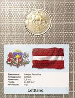 2 Lati Lettland 1999 Bimetall im Blister Beschrieb - neu