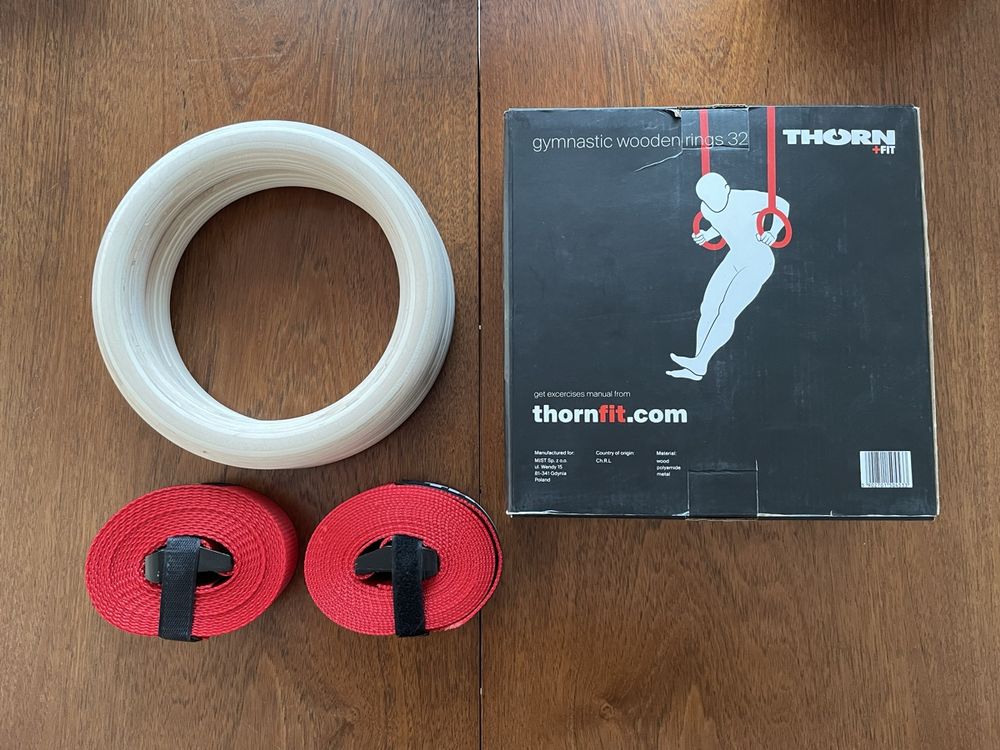 Thorn Fit Turn Ringe 32mm aus Holz mit Gurten (Neu (gemäss Beschreibung ...