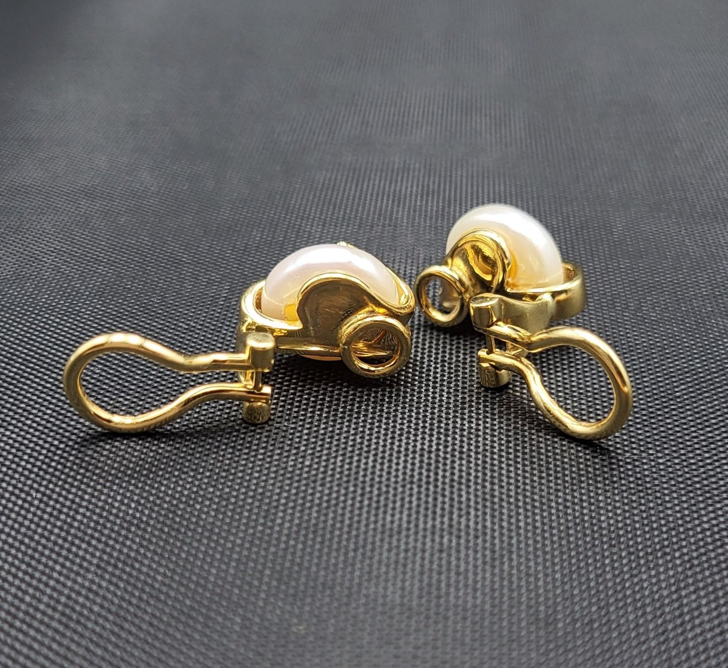 Orecchini pendenti & Orecchini a lobo: 18 Karat 750 Gold Ohrclips Mit Perlen – Usato da Wald ZH venduto da Dasilver 3