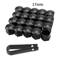 20x Radmutterkappen Schwarz 17mm Abdeckkappen Auto