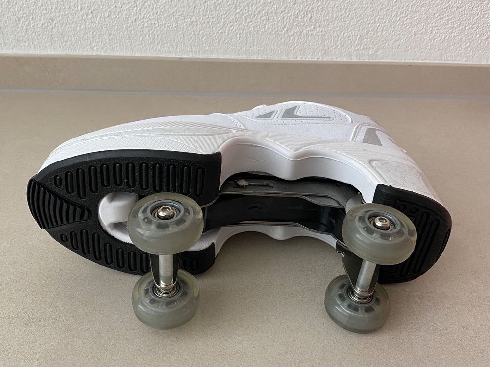 HUOQILIN 2-in-1 Rollschuhe Für Damen/Kinder – Verstellbare Quad Skates Mit Versteckten Rädern, In Schuhgröße EU 43, Blau