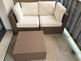 😎IKEA Arholma Polyrattan 2er Lounge mit Tisch😎