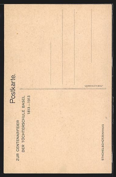 Cartoline postali: Basel, Zur Centenarfeier der Töchtersch – Usato da Berlin venduto da bartko-reher 1