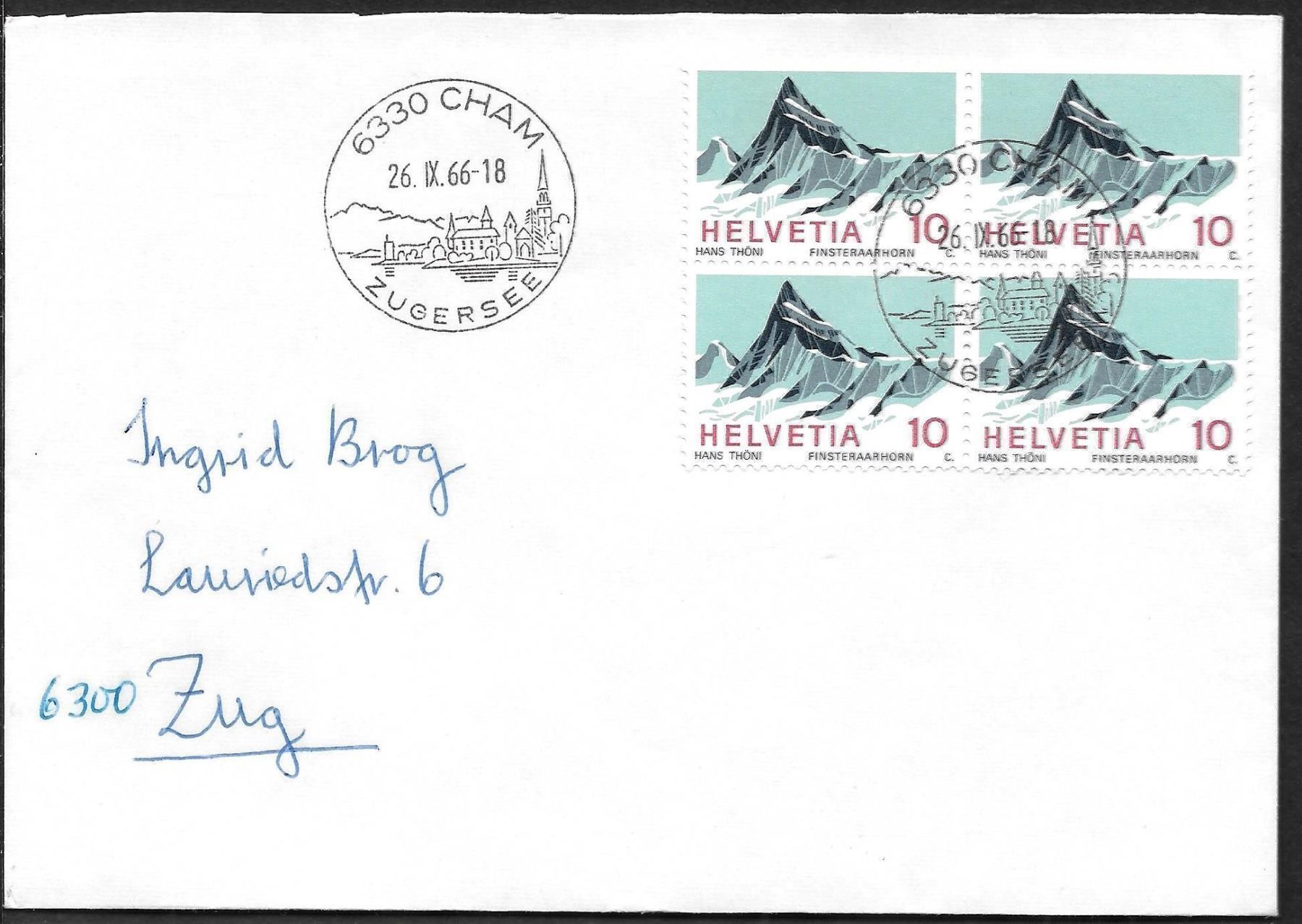 Tutti i francobolli: FDC Nr. 445 Viererblock ET Cham 26.9.1966 – Nuovo (secondo la descrizione) da Olten venduto da clotaldi