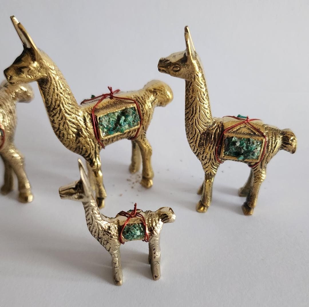 Statuette: Peru: 4 wunderschöne Bronze Lama Figuren, Neu! – Nuovo (secondo la descrizione) da Lima- Peru venduto da Alpaka-Haus 4