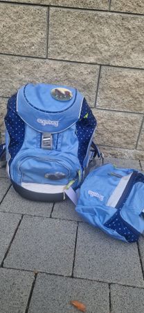 Schulrucksack Ergobag blau mit Pferdemotiv
