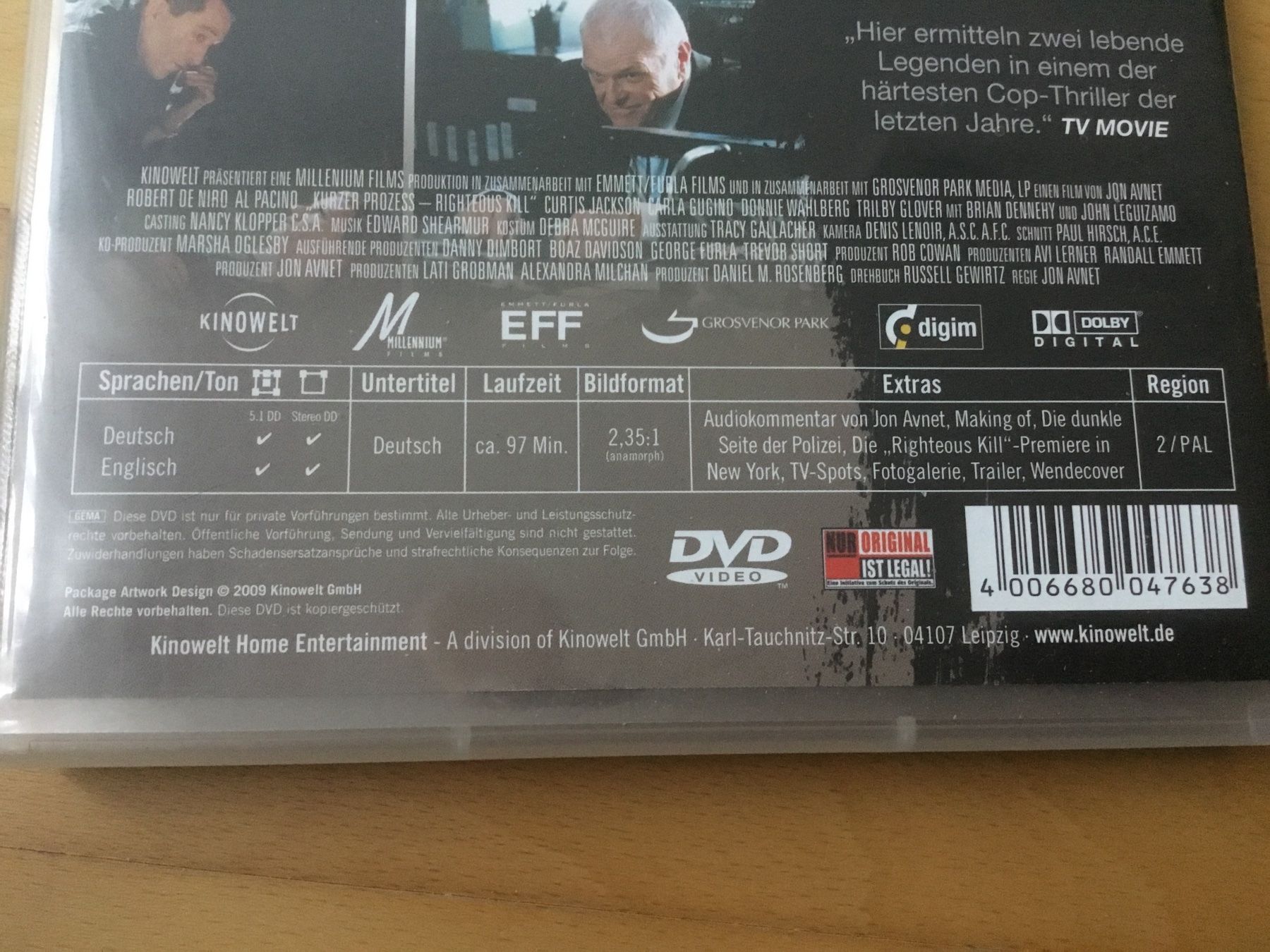 Alle DVDs: Kurzer Prozess mit  Robert De Niro und Al Pacino – Gebraucht aus Kerzers von Georges3210 3