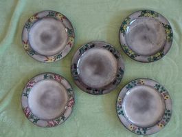 Rustikale Platten 5 Stück. Ø 31cm. Handgefertigt und -gemalt