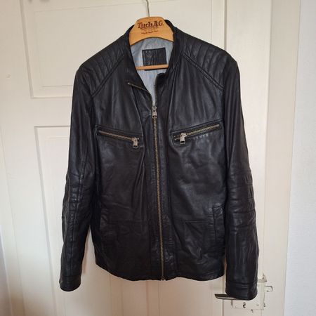 Ross and Cole Herren Lederjacke,  Gr. 50, schwarz