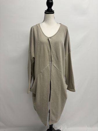 Lässiger Cardigan lang in Beige onesize l/XL Baumwolle