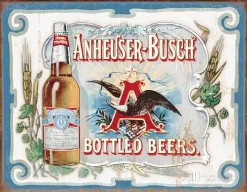 Schilder: Rusty Blechschild-ANNHEUSER-BUSCH BOTTLE - 40 x 31 cm – Neu und originalverpackt aus Rupperswil von big-one-sale