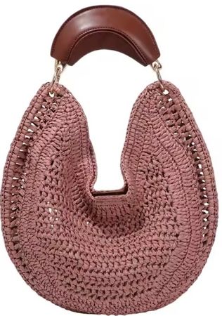 Handtasche geflochten rosa NEU 