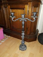 Kerzenständer, Metall, schwarz-silber, schwer