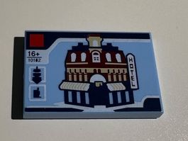 Lego 10182 Cafe Corner  2x3  Fliese / Tile bedruckt