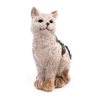 XL Dekofigur Katze Schieferstein Optik Katzenfigur Deko