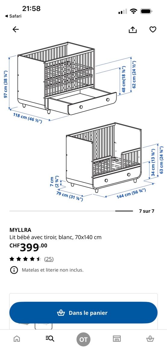 Ikea Betten: Lit IKEA myllra – Gebraucht aus Carouge GE von Leeleelee2 3