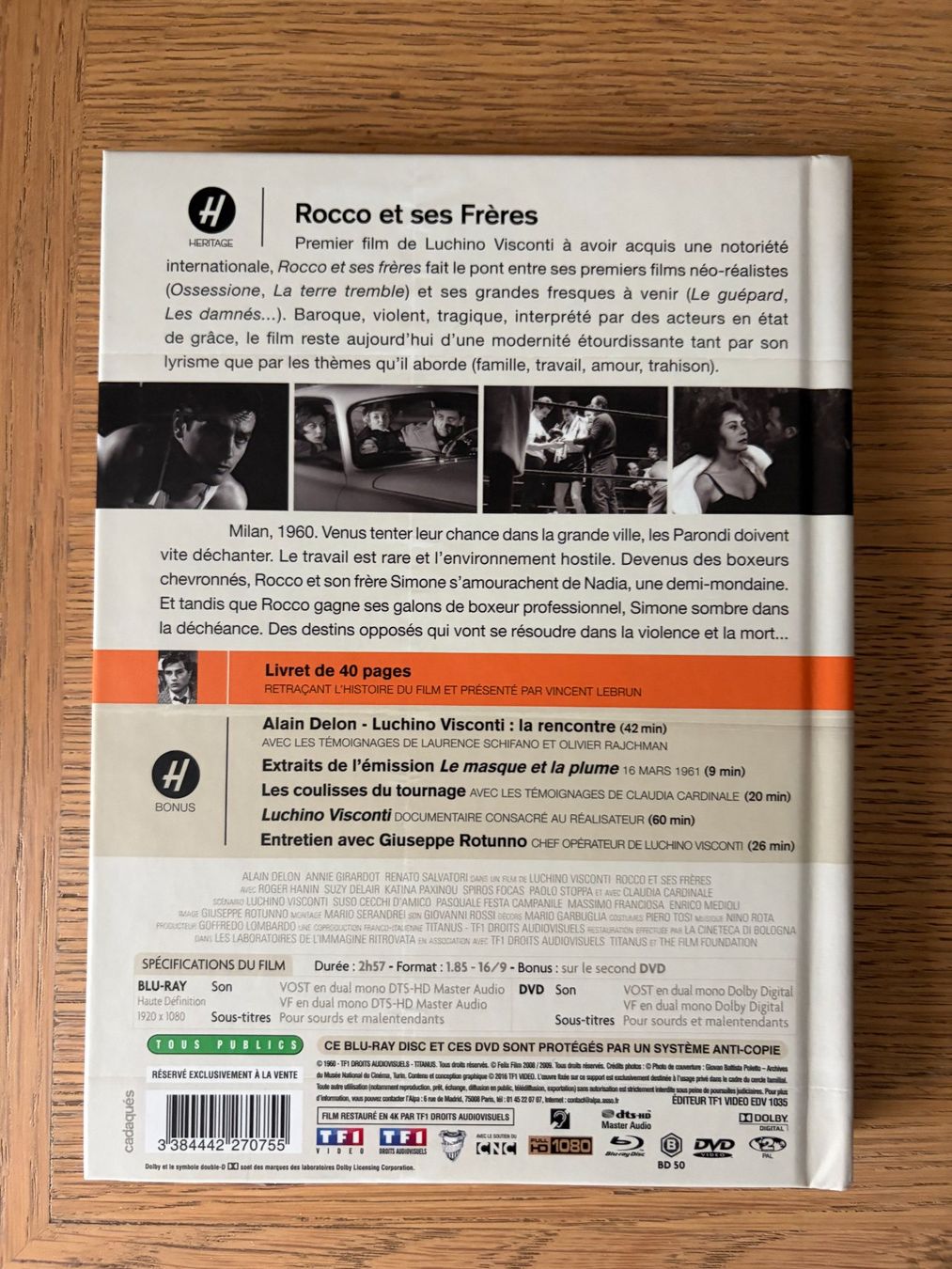 Tutti i DVDs: ROCCO ET SES FRERES DIGIBOOK BLU RAY + DVD – Usato da Geneve venduto da tigre69 1