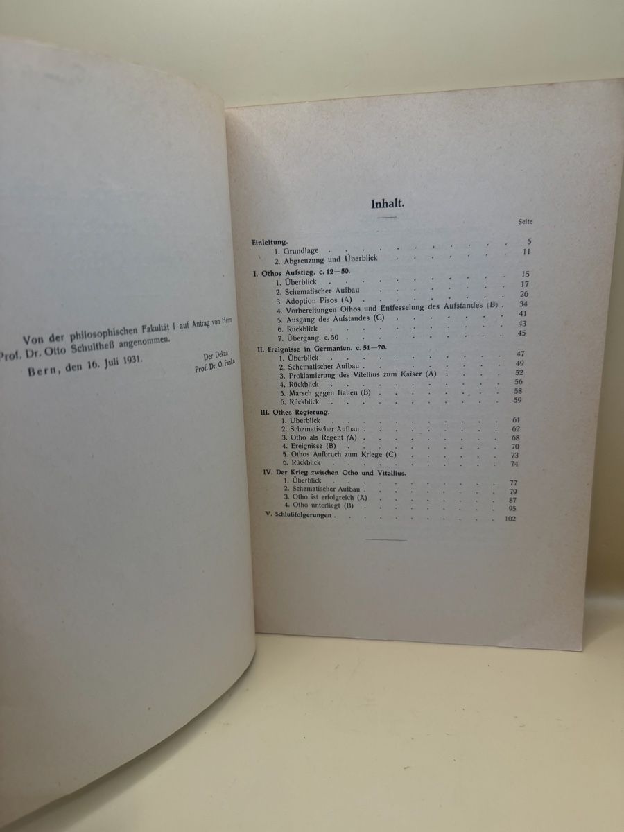 Bücher: Paul Ammann Tacitus Kaiser Otho Dissertation Bern 1931 – Gebraucht aus Genève von sho_67qj 2