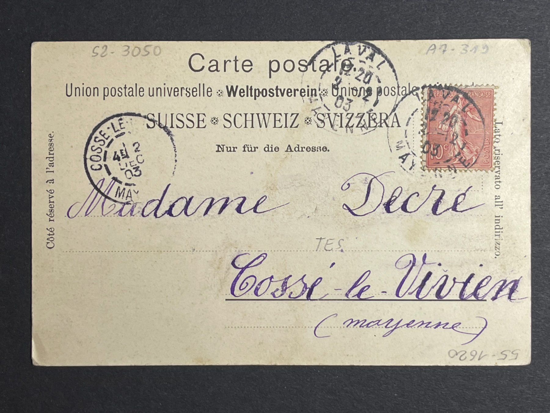Cartoline postali: Un saluto da Lugano - 1903 – Usato da Steg VS venduto da _vinci_ 1