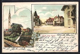 Cham, Pfarrkirche, Sinserstrasse und hau