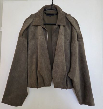 Zara veste bomber effet daim kaki M