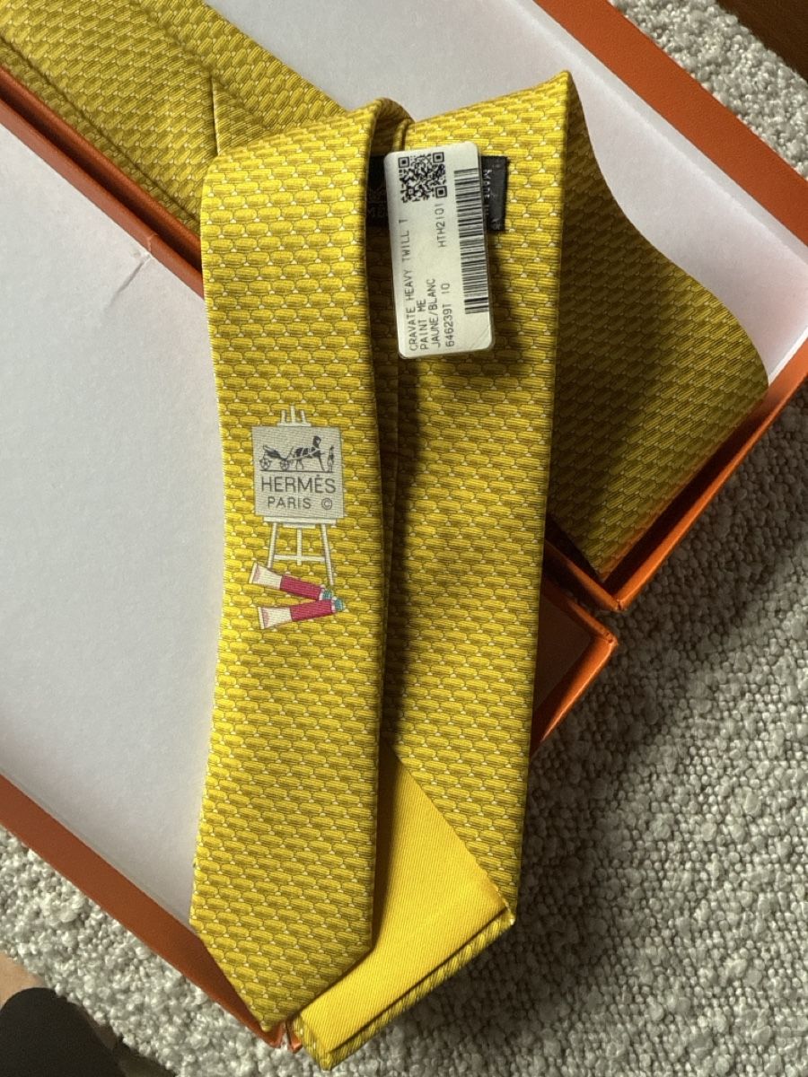 Hermès Cravatte: Brand new Hermes Silk tie - Yellow – Nuovo e nell'imballaggio originale da Pfaffhausen venduto da nad_s69y 4