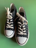 Canvas-Sneaker, schwarz m. weissen Punkten, 38/39