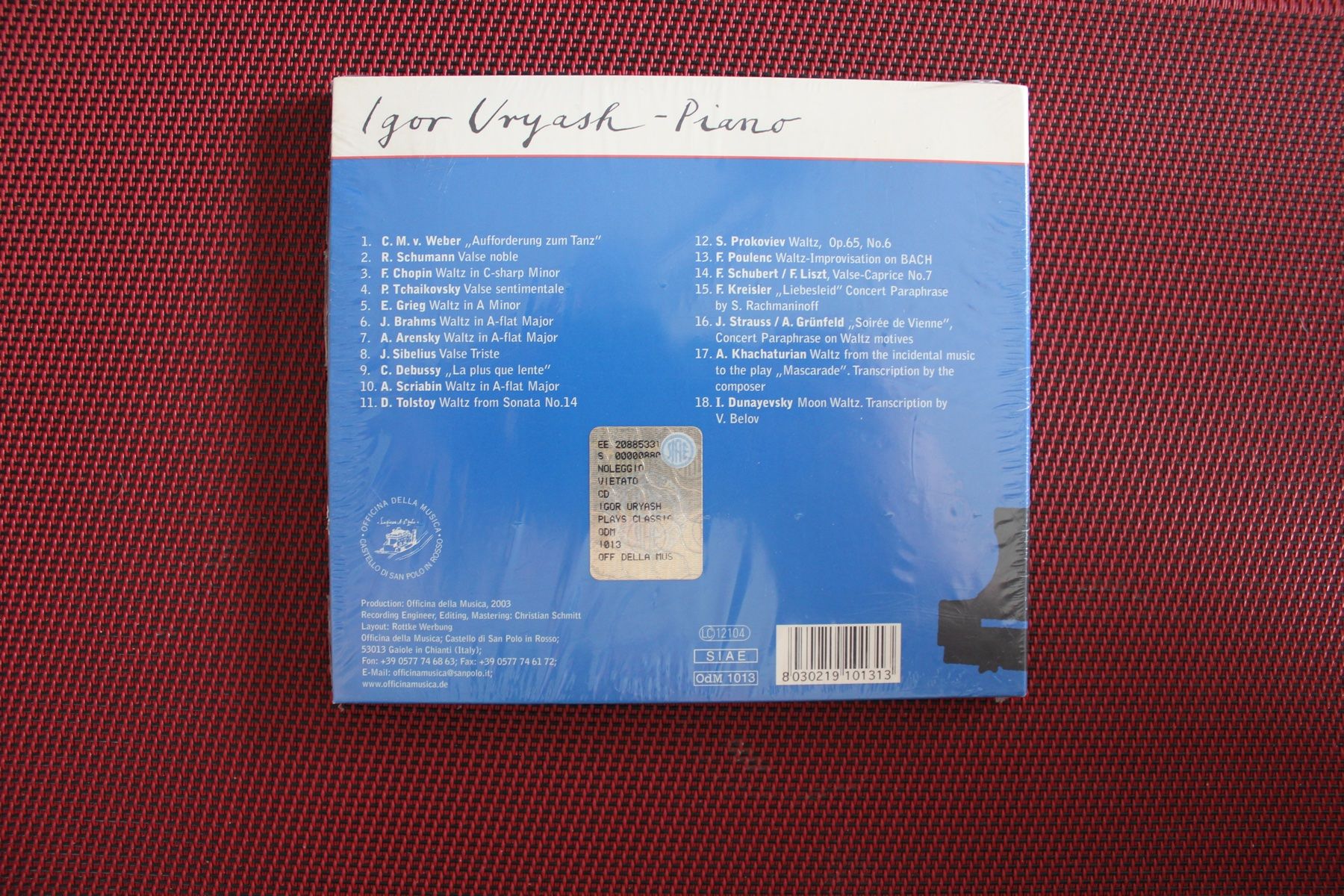 CDs: Igor Uryash plas Classical Waltzes CD Neu ( 997 ) – Neu und originalverpackt aus Geroldswil von CD-Verkauf-2022 1