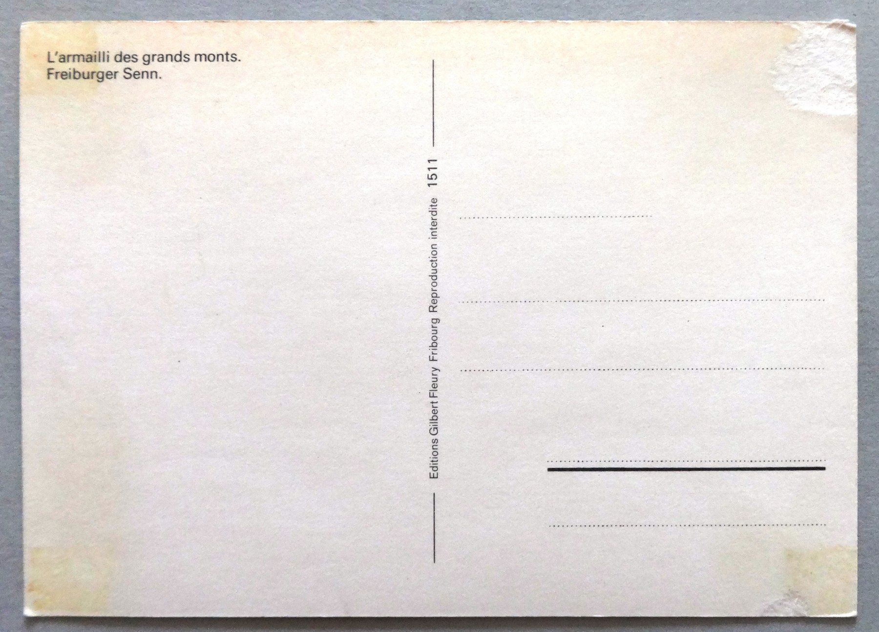 Cartoline postali: L'armailli des grands monts – Difettoso da Fétigny venduto da Billy2miny 1