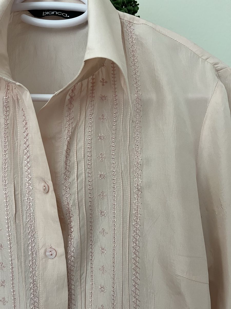 Camicette: Bianca. Pink Silk Blouse – Usato da Genève venduto da zei_v6dc 4