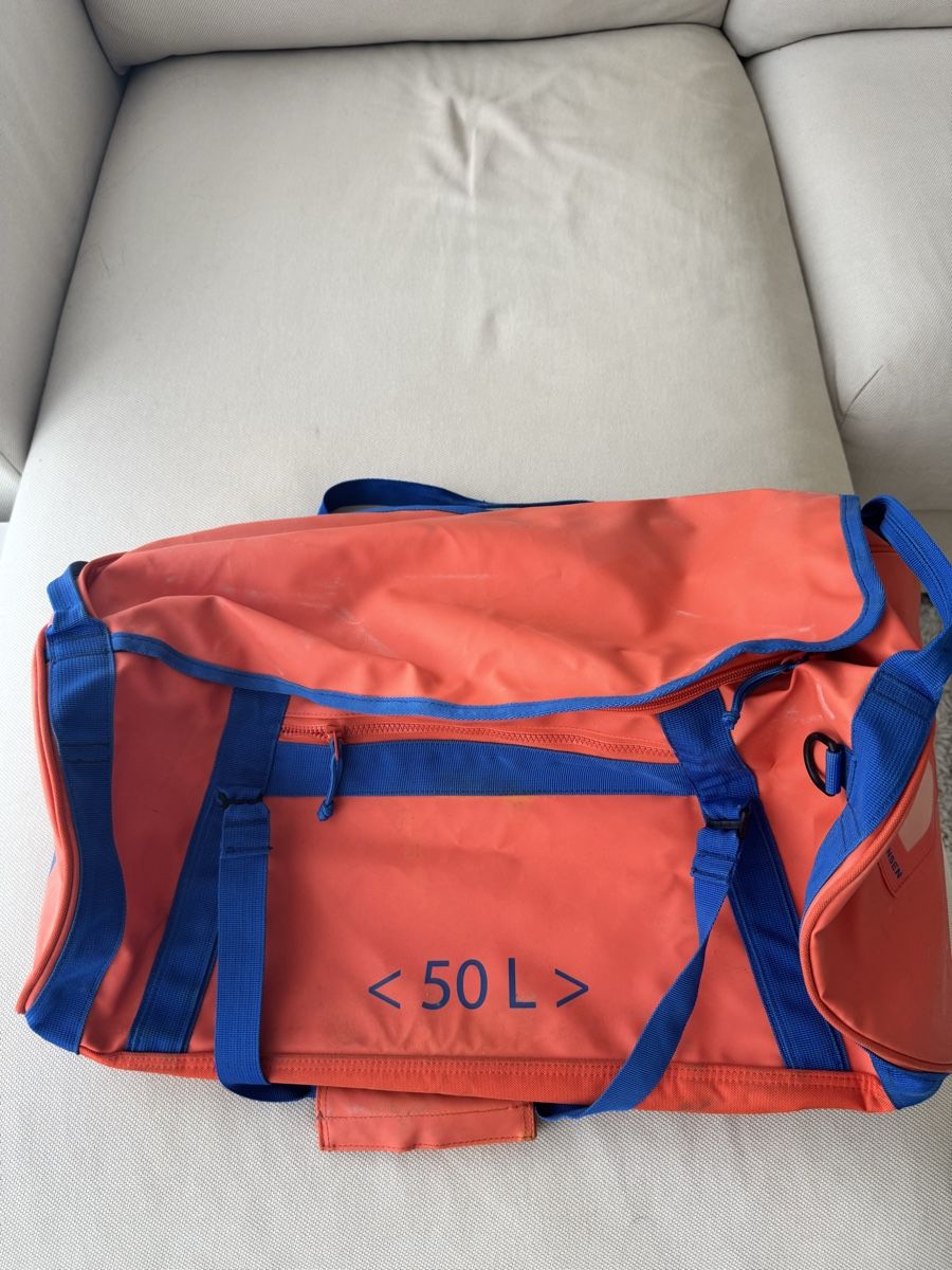 Helly Hansen Borse: Helly Hansen Duffelbag 50 Liter Orange/Blau – Usato da Aarau Rohr venduto da marvinst.