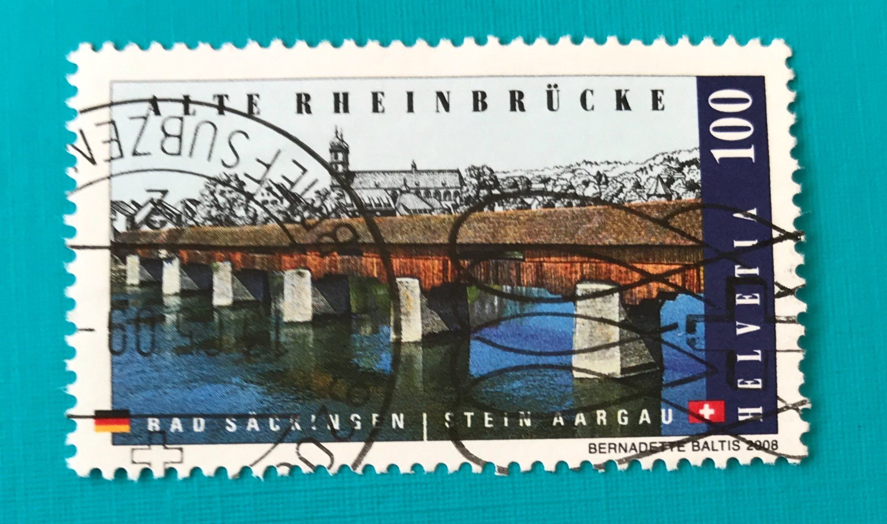 Tutti i francobolli: Nr.1288 mit Stempel Rheinbrücke 2008   – Usato da Aarau venduto da Billa007