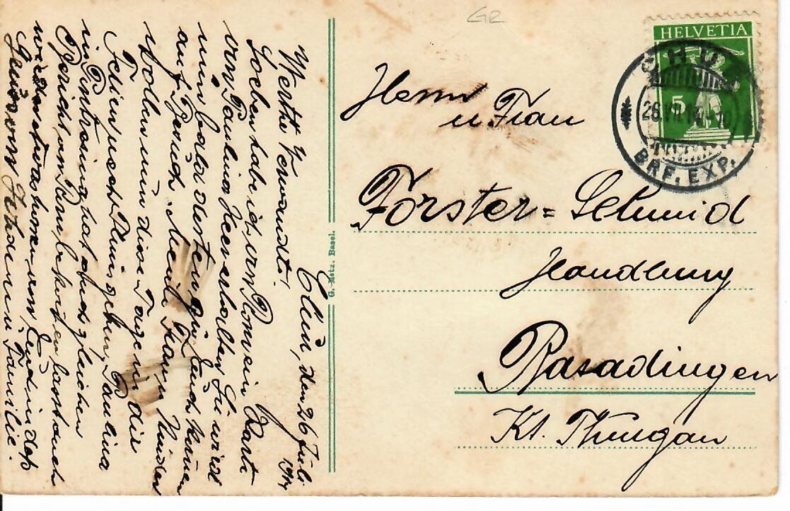 Cartoline postali: Chur  1914 – Usato da Hochdorf venduto da Ziegel-16 1